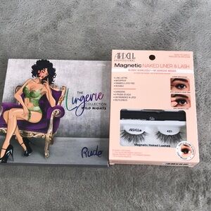 Rude Cosmetics and Ardell Fun Eye Make Up Bundle New  Gift